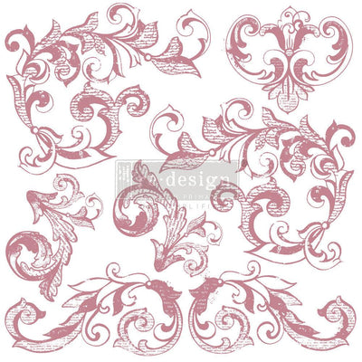 'Elegant Scrolls' Clear Decor Stamp | Redesign With Prima | 12" X 12" - Vintage Attic Sevenoaks