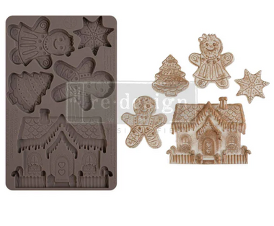 REDESIGN DÉCOR MOULDS® 5″X 8″ – FESTIVE GINGERBREAD TREATS

The Festive Gingerbread Treats Décor Mould® by Redesign With Prima measures 5" x 8" and captures classic holiday motifs including gingerbread people, a miniature gingerbread house, and a star-shaped cookie.

Breathe new life into your furniture, walls, and more with our redesign decor moulds. Our heat resistant moulds offer endless creativity with unique &amp; detailed pieces. Use them with paper clay, ceramic clay, resin, candy/chocolate and more.