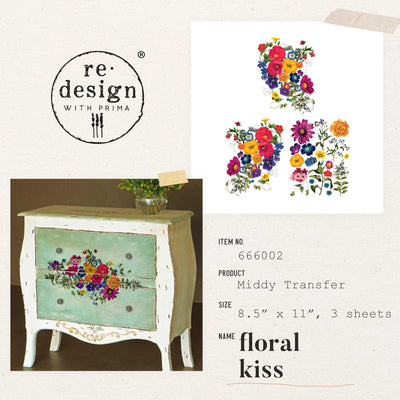 'Floral Kiss' | Midi Transfer | 8.5" X 11" 3 SHEETS - Vintage Attic Sevenoaks