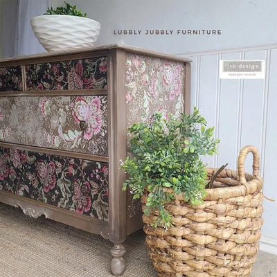 floral paisley decoupage decor tissue paper redesign with prima chest of drawers 3