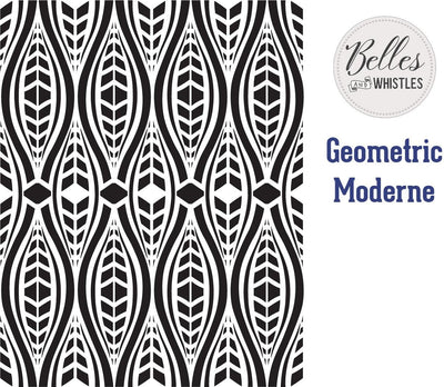'Geometric Moderne' | Furniture & Wall Stencils | 14" x 18" - Vintage Attic Sevenoaks