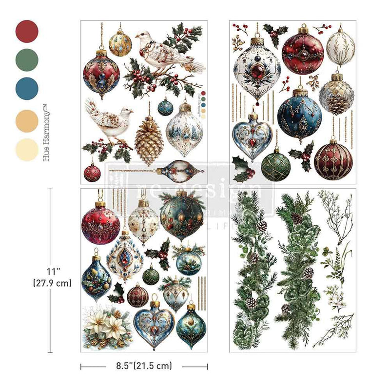 GILDED ELEGANCE
Midi Transfer by Redesign with Prima&nbsp;&nbsp;

&nbsp;
If ornaments could sparkle on their own, this would be it. The Gilded Elegance Middy Transfer is packed with rich jewel-toned baubles, intricate gold accents, elegant birds, and evergreen branches. Whether you&