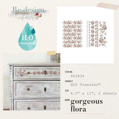 'Gorgeous Flora' | H20 Transfers | 8.5" X 11" 2 SHEETS - Vintage Attic Sevenoaks