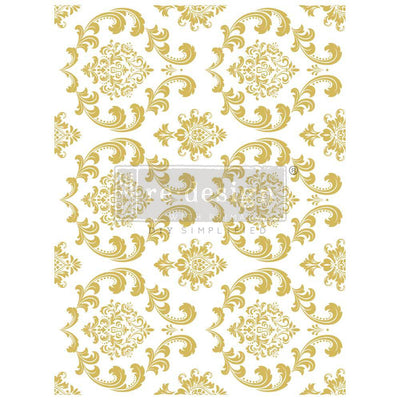 Kacha | House of Damask | Gold Foil | Decor Transfers | 18" X 24" - Vintage Attic Sevenoaks