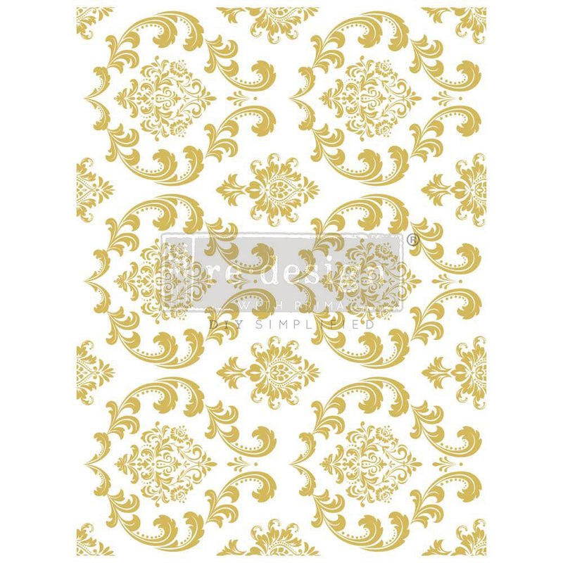 Kacha | House of Damask | Gold Foil | Decor Transfers | 18" X 24" - Vintage Attic Sevenoaks