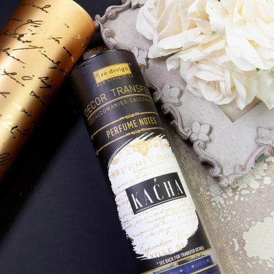 Kacha | Perfume Notes | Gold Foil | Decor Transfers | 18" X 24" - Vintage Attic Sevenoaks