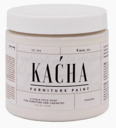 KHALEESI&nbsp;
Chalk Style Furniture Paint

Brighten your interiors with Khaleesi White, a luminous furniture paint that combines purity with warmth. This water-based chalk-style formula reflects natural light beautifully, expanding visual space whilst creating an inviting, welcoming atmosphere. The brilliant white finish serves as a versatile backdrop for layered styling, allowing accent colours and textures to shine. Perfect for kitchen cabinetry, bedroom furniture, or architectural features, Khaleesi Whi