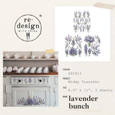 'Lavender Bunch' | Midi Transfer | 8.5" X 11" 3 SHEETS - Vintage Attic Sevenoaks