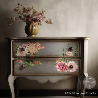My Favourite Dahlia Maxi Decor Furniture Transfers by redesign with prima grey chest of drawers