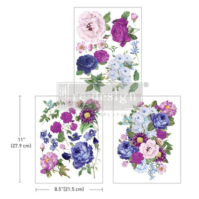'Opulent Florals' | Midi Transfer | 8.5" X 11" 3 SHEETS - Vintage Attic Sevenoaks