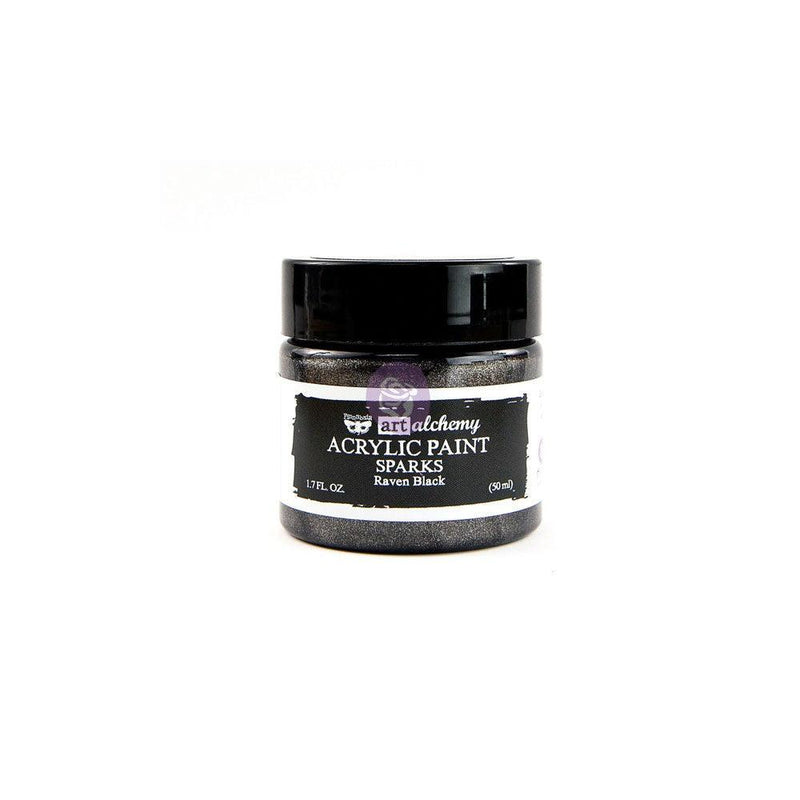 Paints | Metallic Paint | ART ALCHEMY | SPARKS | RAVEN BLACK | 1.7 fl.oz (50ml) - Vintage Attic Sevenoaks