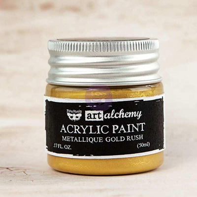 Paints | Metallique Acylic Paint | Art alchemy with Prima ReDesign | GOLD RUSH | 50ml - Vintage Attic Sevenoaks