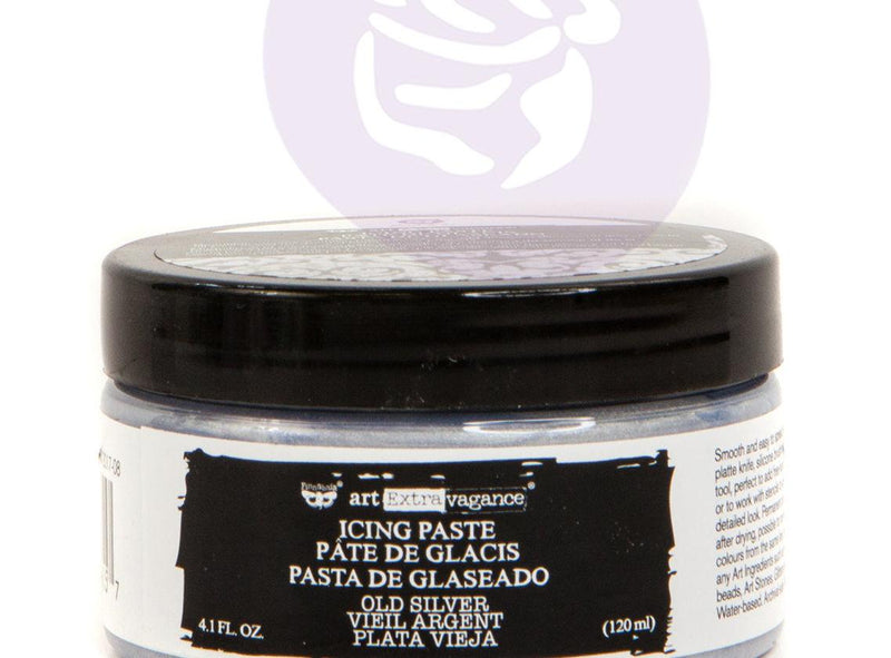 Pastes | Icing Paste | Art Extravagance | Prima | OLD SILVER | 120ml - Vintage Attic Sevenoaks