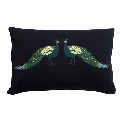 Peacocks Knitted Cushion - Grey - Sophie Allport - Vintage Attic Sevenoaks