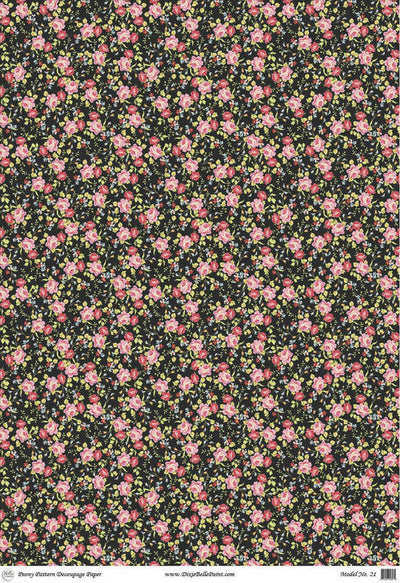 'Peony Pattern' | Decoupage Tissue Rice Paper A1 | 59.4 x 84.1 cm x 1 Sheet - Vintage Attic Sevenoaks