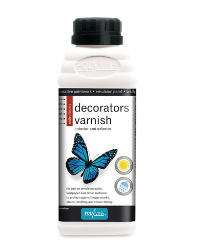 Polyvine Clear Decorators Varnish 500ml, 1 Litre - Satin - Vintage Attic Sevenoaks