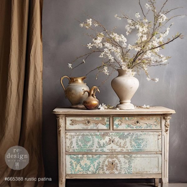 Rustic Patina Decoupage Decor Tissue Paper Redesign with Prima