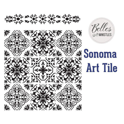 'Sonoma Art Tile' | Furniture & Wall Stencils | 14" X 18" - Vintage Attic Sevenoaks