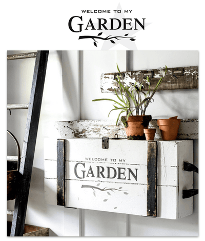 Stencils | Funky Junk | Old Sign Stencils | WELCOME TO MY GARDEN | 1 Sheet - Vintage Attic Sevenoaks