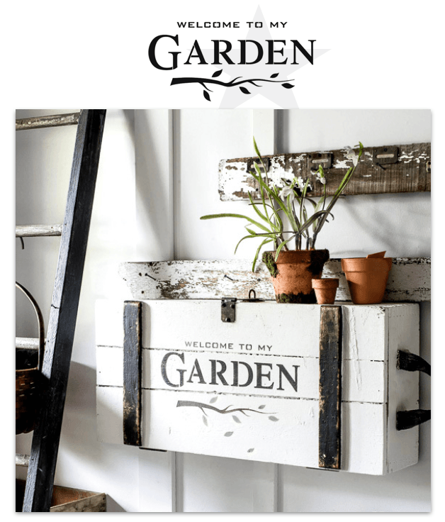 Stencils | Funky Junk | Old Sign Stencils | WELCOME TO MY GARDEN | 1 Sheet - Vintage Attic Sevenoaks