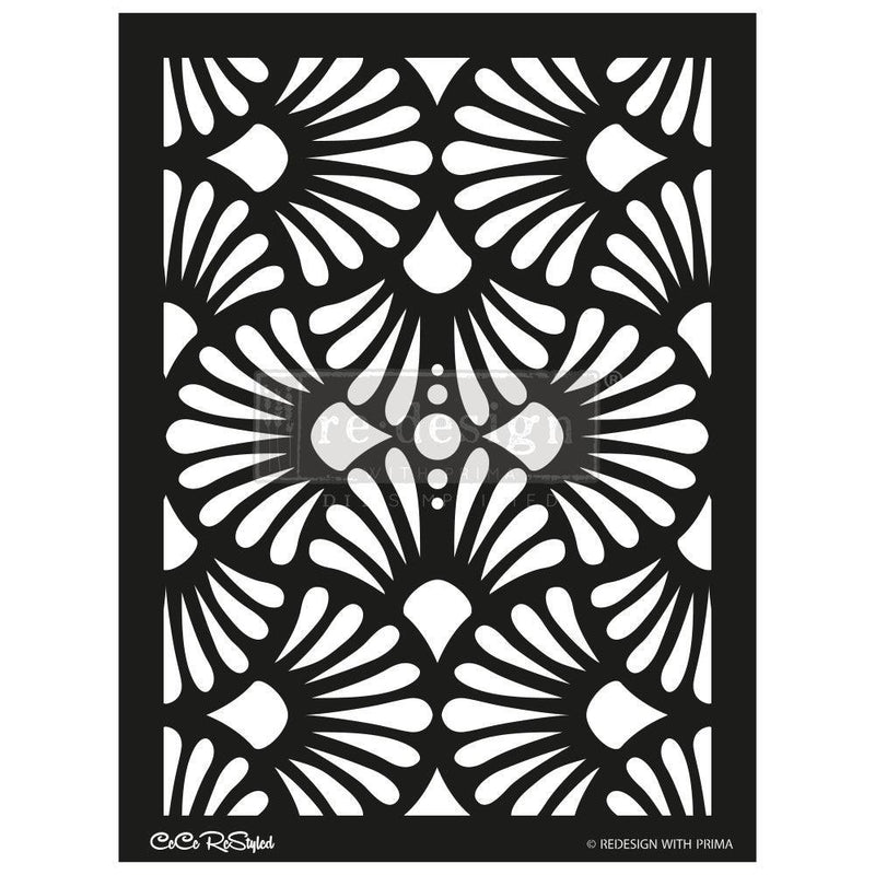 Stencils | Re-Design Prima | Decor Stencils | CECE MODERN DECO | SHEET SIZE 18″X25.5″, DESIGN SIZE 15.4″X21.4″ - Vintage Attic Sevenoaks