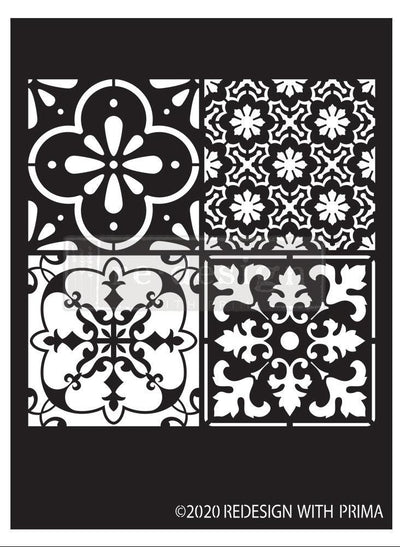 Stencils | Re-Design Prima | Decor Stencils | COASTAL TILE | 1 Sheet / 9" x 13.5" - Vintage Attic Sevenoaks
