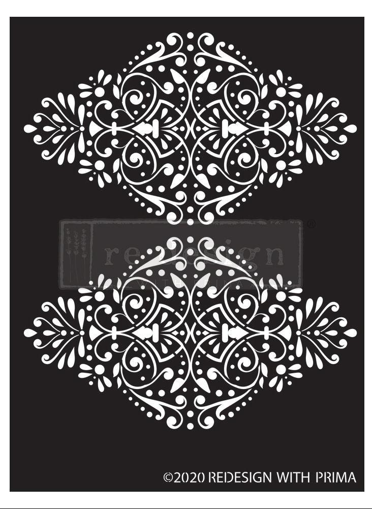 Stencils | Re-Design Prima | Decor Stencils | DOTTED FLOURISH | 1 Sheet / 9" x 13.5" - Vintage Attic Sevenoaks