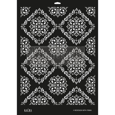 Stencils | Re-Design Prima | Decor Stencils | KACHA MODERN MOROCCAN | SHEET SIZE 18″X25.5″, DESIGN SIZE 16.5″X 21.6″ - Vintage Attic Sevenoaks