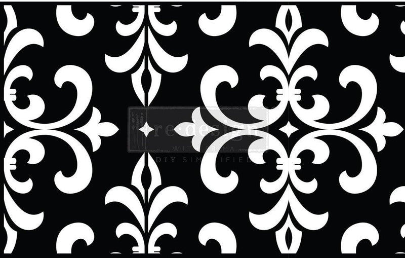 Stencils | Re-Design Prima | Stick and Style Stencil Roll | CECE Modern Damask | 1 roll / 6 Inches x 7 yards length - Vintage Attic Sevenoaks