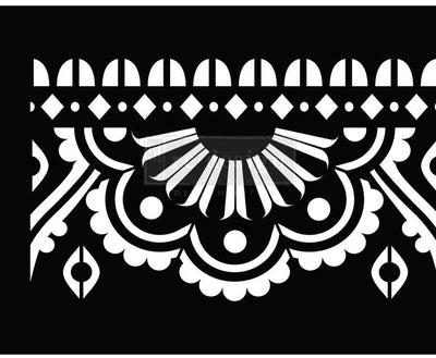 Stencils | Re-Design Prima | Stick and Style Stencil Roll | Mendhi Border | 1 roll / 6 Inches x 7 yards length - Vintage Attic Sevenoaks