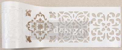 Stencils | Stick and Style Stencil Roll | Re-Design Prima | CASA BLANCA TILE | 1 Roll / 4 inches X 15 yards length - Vintage Attic Sevenoaks