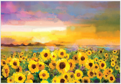 'Sunflower Sunset ' | Decoupage Tissue Rice Paper A1 | 59.4 x 84.1 cm x 1 Sheet - Vintage Attic Sevenoaks