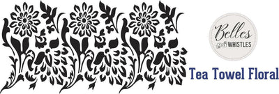 'Tea Towel Floral ' | Furniture & Wall Stencils | 14" x 18" - Vintage Attic Sevenoaks