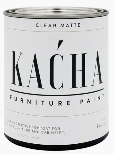 TOP COAT

Kacha Top Coat is the ideal protective finish for your chalk-painted furniture projects. This water-based sealant dries crystal clear, preserving the beauty of your Kacha paint work whilst providing durable protection against daily wear. Available in both matte and satin finishes, you can choose the sheen level that complements your aesthetic—whether you're after a subtle, understated look or a gentle lustre. Simply apply over your dried Kacha paint to lock in your contemporary smooth finishes or 