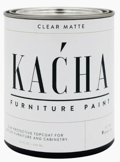 TOP COAT

Kacha Top Coat is the ideal protective finish for your chalk-painted furniture projects. This water-based sealant dries crystal clear, preserving the beauty of your Kacha paint work whilst providing durable protection against daily wear. Available in both matte and satin finishes, you can choose the sheen level that complements your aesthetic—whether you&
