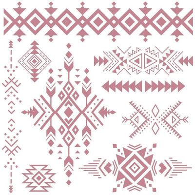 'Tribal Prints' Clear Decor Stamp | Redesign With Prima | 12" X 12" - Vintage Attic Sevenoaks