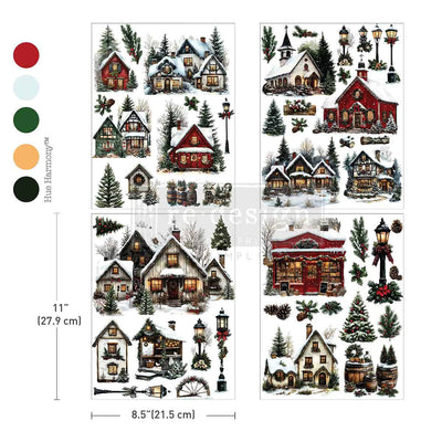 VILLAGE OF WONDER
Midi Transfer by Redesign with Prima&nbsp;



Frosted rooftops, glowing windows, and snow-dusted trees, Village of Wonder Middy Transfers® captures the magic of a holiday town just waiting to come to life. Each sheet is filled with charming cottages, cosy lanterns, pinecones, wreaths, and snowy shopfronts, all illustrated with storybook warmth and incredible detail. Perfect for creating winter scenes on furniture, signs, framed art, and more.&nbsp;



Total size 8.5" X 11" - cut into 3 she