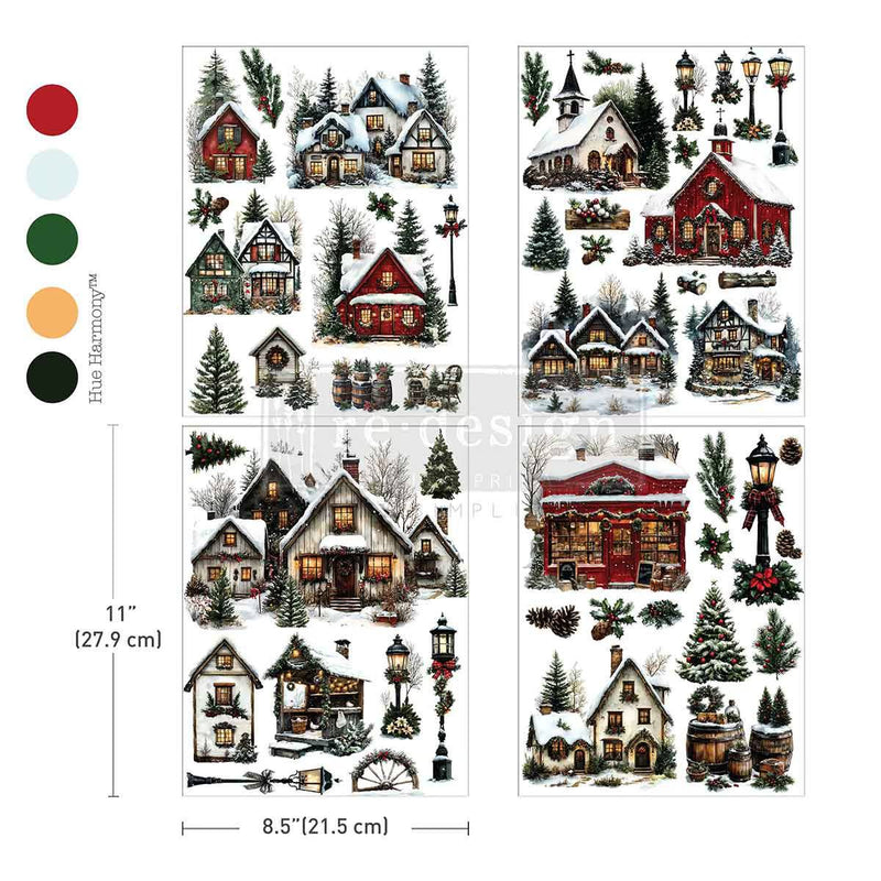 VILLAGE OF WONDER
Midi Transfer by Redesign with Prima&nbsp;



Frosted rooftops, glowing windows, and snow-dusted trees, Village of Wonder Middy Transfers® captures the magic of a holiday town just waiting to come to life. Each sheet is filled with charming cottages, cosy lanterns, pinecones, wreaths, and snowy shopfronts, all illustrated with storybook warmth and incredible detail. Perfect for creating winter scenes on furniture, signs, framed art, and more.&nbsp;



Total size 8.5" X 11" - cut into 3 she