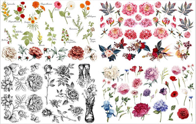 'Vintage Floral' | Decor Transfers | Large Transfer | 24" x 38" - Vintage Attic Sevenoaks