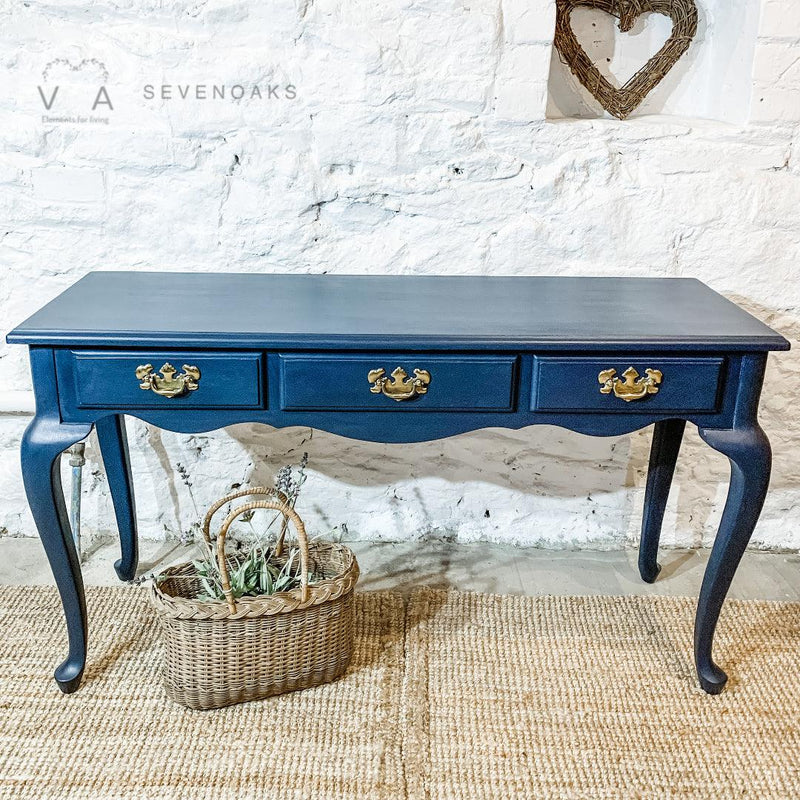 Vintage Reproduction Console Table - Hand Painted Furniture - Fusion Mineral Paint Midnight Blue - Vintage Attic Sevenoaks