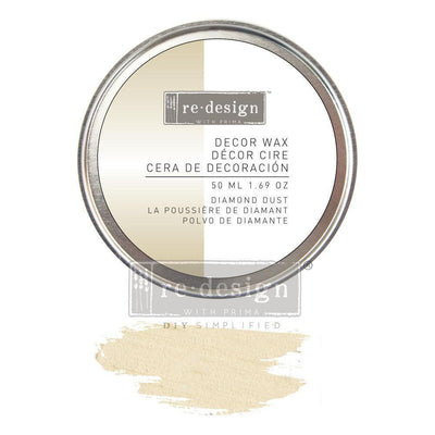 Wax | Decor Wax Paste | Redesign With Prima | DIAMOND DUST | White Gold | 50ml - Vintage Attic Sevenoaks