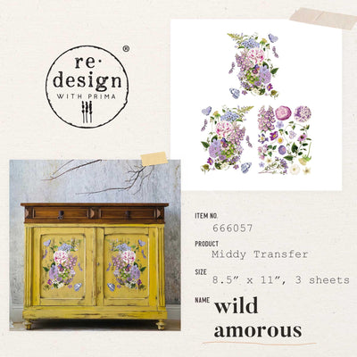 'Wild Amorous' | Midi Transfer | 8.5" X 11" 3 SHEETS - Vintage Attic Sevenoaks