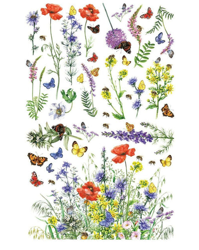 'Wildflowers & Butterflies' | Decor Transfers | Large Transfer | 24" x 38" - Vintage Attic Sevenoaks